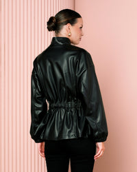 Jyn Cinch Waist Leather Jacket