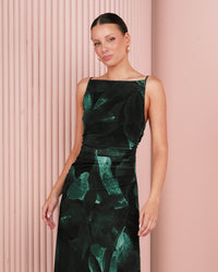 Eliza Printed Mesh Maxi Dress