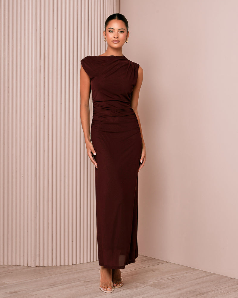 Pru Off Shoulder Mesh Dress